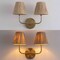 Jonathan Y Malaya 16" 2-Light Bohemian Coastal Metal Pleated Paper Shade LED Vanity Light, Beige/Brass Gold JYL1615A - alternate 10