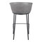 Homeroots 30" Gray And Black Faux Leather And Steel Bar Height Bar Chair 555665 - alternate 8