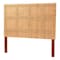 Bali & Pari Lesia Bohemian Natural Rattan and Mahogany Wood Queen Size Headboard 251-13906-ZORO - alternate 1