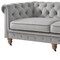 Homeroots 93" Gray Velvet Chesterfield Wood Sofa 543984 - alternate 9