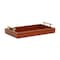 Homeroots 16" Brown And Gold Solid Wood Handmade Serving Tray With Handles 625663 - alternate 8