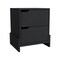 Homeroots 20" Black Wood Two Drawer Nightstand 543694 - alternate 1