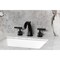 Kingston Brass Widespread Bathroom Faucet with Knurled Handle and Brass Pop-Up, Matte Black KS2960KNL - alternate 4