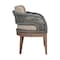 Armen Living Orbit Outdoor Patio Dining Chair in Weathered Eucalyptus Wood with Gray Rope and Taupe Cushions LCORSIEUCTP - alternate 8