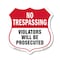 Signmission No Trespassing Shield Sign Violators Wil, 18 Inch X 18 Inch, Plastic Sign SHI-P-18-418 - alternate 1