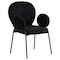 Leisuremod Celestial Boucle Dining Arm Chair with Black Powder Coated Iron Frame, Black CCABL-23BL - alternate 1