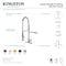 Kingston Brass Single-Handle Deck-Mount Pre-Rinse Kitchen Faucet with Pot Filler, Polished Chrome LS8501DL - alternate 5