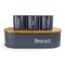 Megachef Bamboo Kitchen Countertop 4 Piece Metal Bread Basket and Canister Set in Gray with Lids MG-317 - alternate 8