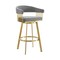Armen Living Chelsea 30in Swivel Bar Stool with Gold Brushed Stainless Steel and Anchor Gray Fabric LCCSBABGLAGRY30 - alternate 1