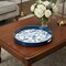 Homeroots 14" Blue White And Gold Pinecone Round Serving Tray 634488 - alternate 8