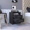 Homeroots 20" Black Two Drawer Faux Wood Nightstand 543667 - alternate 9