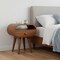 Homeroots 21" Walnut Solid Wood Oval One Drawer Nightstand 722550 - alternate 2