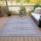 Homeroots 9' X 12' Gray And Silver Striped Washable Indoor Outdoor Area Rug 631501 - alternate 9