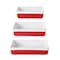 Martha Stewart 3 Piece Rectangular Stoneware Nesting Baker Set in Red 99433.03R - alternate 4