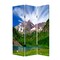 Homeroots 72" Blue And Green Canvas Folding Three Panel Screen Room Divider 274633 - alternate 8