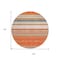 Homeroots 8' Coral Ivory And Gray Round Striped Washable Indoor Outdoor Area Rug 614805 - alternate 8