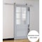 Sartodoors Slab Barn Door Panel Frosted Glass Grey 32x96 Solid Core Modern Interior VEREGIO7339S-GRE-3296 - alternate 1