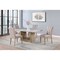 Homeroots 70" White and Natural Faux Marble and Wood Pedestal Base Dining Table 564891 - alternate 7