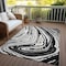 Homeroots 8' X 10' Black Gray And Ivory Abstract Washable Indoor Outdoor Area Rug 601251 - alternate 8