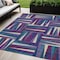 Homeroots 5' X 8' Purple Ivory And Teal Blue Geometric Washable Indoor Outdoor Area Rug 598293 - alternate 1