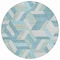 Homeroots 8' Teal Blue Round Geometric Washable Indoor Outdoor Area Rug 608072 - alternate 7