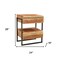 Homeroots 28" Brown Solid Wood Square Two Drawer Nightstand 635866 - alternate 7