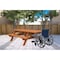 Homeroots Cedar Chest Solid Wood Outdoor Picnic Table Umbrella Hole 525030 - alternate 5