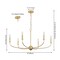 Jonathan Y Ainsley 35" 6-Light Grand Traditional Farmhouse Adjustable Swooping Arm Candle-Style Metal LED Chand JYL9562B - alternate 11