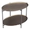Homeroots 26" Antiqued Bronze and Black Steel Oval Two Tier Coffee Table 556717 - alternate 6