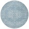 Homeroots 8' Sky Blue And Ivory Round Oriental Washable Indoor Outdoor Area Rug 603823 - alternate 8