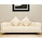 Homeroots 90" Ivory Velvet Sofa And Toss Pillows With Gold Legs 489538 - alternate 9