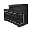 Homeroots 71in Black And Silver Genuine Leather Love Seat 329598 - alternate 6
