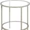 Homeroots 22" Nickel And Clear Glass And Steel Round End Table With Shelf 544215 - alternate 9