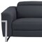 Homeroots 83" Dark Gray Italian Leather USB Reclining Sofa With Silver Legs 482206 - alternate 7