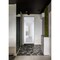 Vdomdoors Front Exterior Prehung FiberGlass Door Frosted Glass / Manux 8102 White Silk / Transom Window / Off MANUX8102EXD-WS-W30 x H80+14-LH - alternate 4