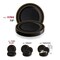 Smarty Had A Party 7.5" Black with Gold Edge Rim Plastic Appetizer/Salad Plates (120 Plates), 120PK 117BG-CASE - alternate 9