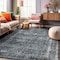 World Rug Gallery Transitional Bohemian Distressed Washable Non Slip Area Rug 5 ft x 7 ft Black WR70BLACK5X7 - alternate 1