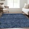 Homeroots 8' X 10' Navy Blue And Denim Blue Floral Washable Indoor Outdoor Area Rug 588897 - alternate 6