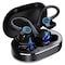 Alpha Digital Bluetooth 5.3 Sport Earbuds - 28Hr Playtime, HiFi Stereo - Black Q23 - alternate 1