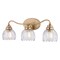 Vaxcel Shirley 3-Light Vanity Light, Champagne Gold, Clear Fluted Tulip Glass, 21.25-In. Wide W0581 - alternate 1