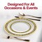 Smarty Had A Party White w/Black and Gold Royal Rim Plastic Dinnerware Set (120 Dinner Plates+120 Salad Plates), 240PK 970BGVP-CASE - alternate 10