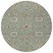 Homeroots 8' Artichoke Green Ivory And Coral Round Floral Washable Indoor Outdoor Area Rug 604763 - alternate 7