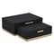 Homeroots Set of Two Black And Gold Striped Nesting Storage Boxes With Lids, 2PK 712925 - alternate 9