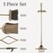 Lavish Home 5 Piece Fireplace Tools Set Indoor Outdoor Accessories Set with Poker, Tongs, Brush, Shovel, & Stand 80-FPTS-16 - alternate 7