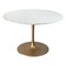 Homeroots 47" White And Gold Rounded Steel Pedestal Base Dining Table 394609 - alternate 1