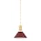 Hudson Valley Lighting Painted No. 2 9.5 in. Pendant in Aged Brass/Soft Crimson by Mark D. Sikes MDS351-AGB/CRN - alternate 1