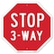Signmission Stop 3-way, 6 Inch X 6 Inch, Plastic Sign OC-P-6-14 - alternate 1