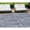 Homeroots 8' X 10' Navy Blue And Sky Blue Damask Washable Indoor Outdoor Area Rug 588145 - alternate 1