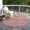 Homeroots 8' Blush And Mauve Round Medallion Washable Indoor Outdoor Area Rug 616102 - alternate 6