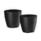 Crescent Garden Eva 14" Round Houseplant Pot - No Drain Hole, Black, 2PK AZ011694C - alternate 1